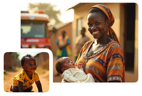 Pregnant women smiling